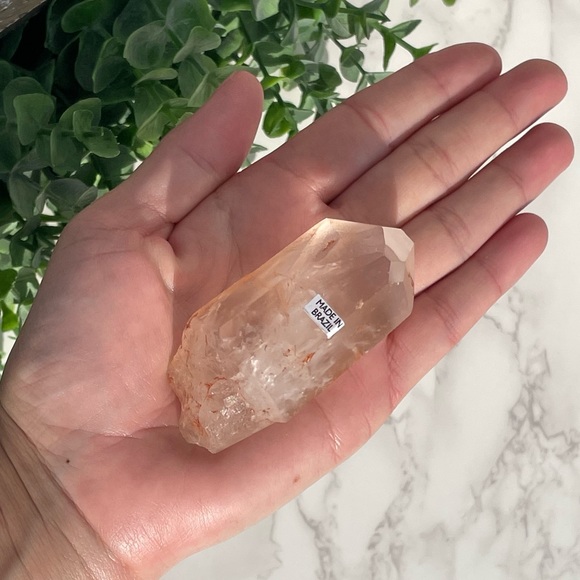 Tangerine Lemurian Quartz Crystal Point - Picture 13 of 17
